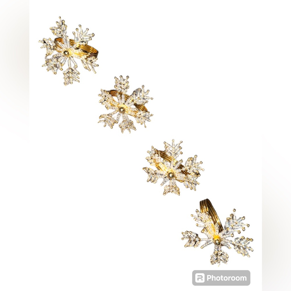 Department 56 Snowflake Napkin Rings Set Of 4